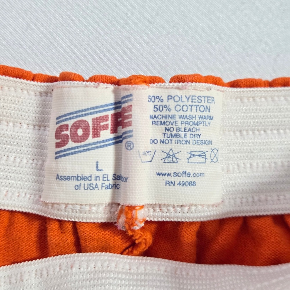 Soffe Womens Orange Athletic Gym Cheer Shorts Size Large High Rise Cotton - Picture 3 of 7